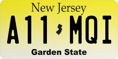 NJ license plate A11MQI