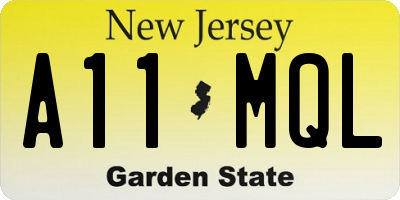 NJ license plate A11MQL