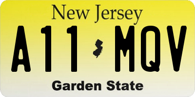 NJ license plate A11MQV