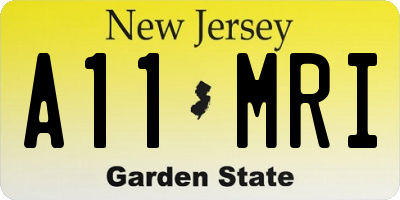NJ license plate A11MRI