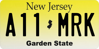 NJ license plate A11MRK