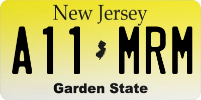 NJ license plate A11MRM