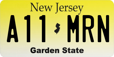 NJ license plate A11MRN