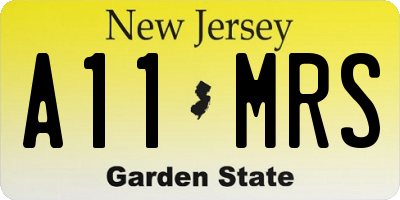NJ license plate A11MRS