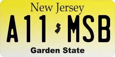 NJ license plate A11MSB