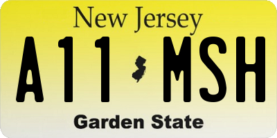 NJ license plate A11MSH