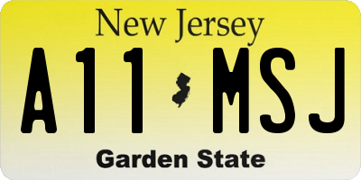 NJ license plate A11MSJ