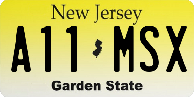 NJ license plate A11MSX