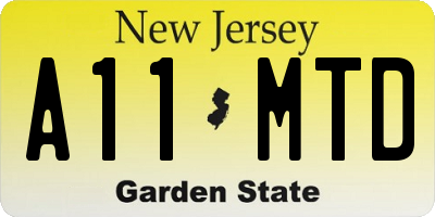 NJ license plate A11MTD