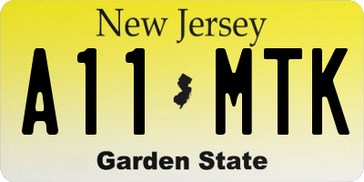 NJ license plate A11MTK
