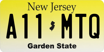 NJ license plate A11MTQ