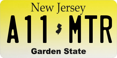 NJ license plate A11MTR
