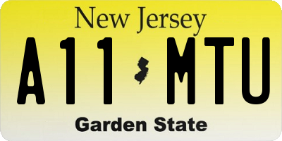 NJ license plate A11MTU