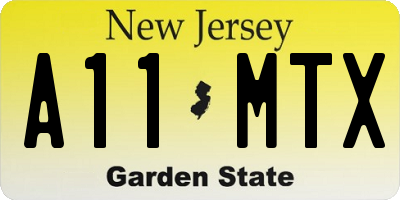 NJ license plate A11MTX