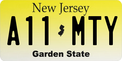NJ license plate A11MTY
