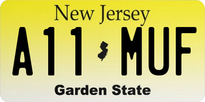 NJ license plate A11MUF