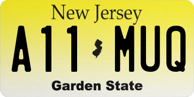 NJ license plate A11MUQ