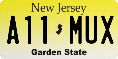 NJ license plate A11MUX