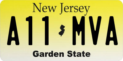 NJ license plate A11MVA