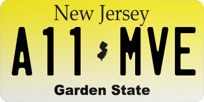 NJ license plate A11MVE