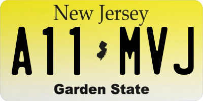 NJ license plate A11MVJ