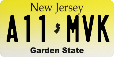 NJ license plate A11MVK