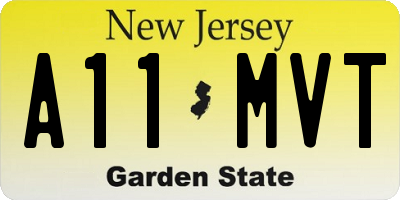 NJ license plate A11MVT