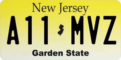 NJ license plate A11MVZ