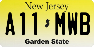 NJ license plate A11MWB