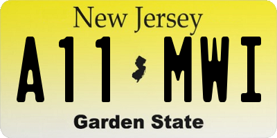 NJ license plate A11MWI