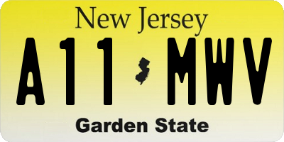 NJ license plate A11MWV
