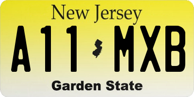 NJ license plate A11MXB