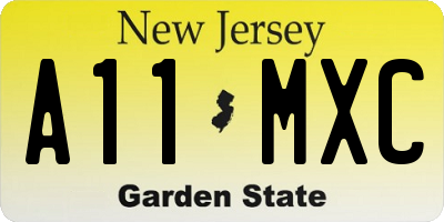 NJ license plate A11MXC