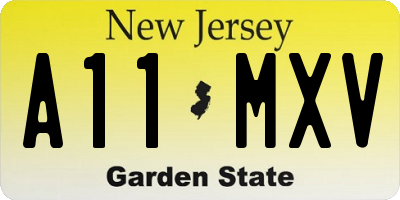 NJ license plate A11MXV