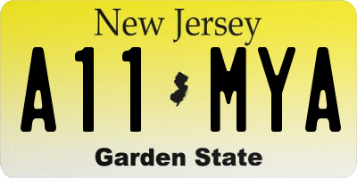 NJ license plate A11MYA