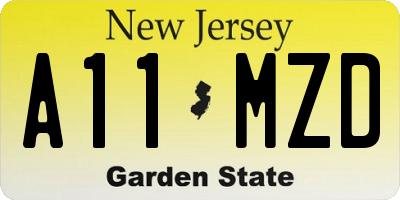NJ license plate A11MZD