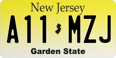 NJ license plate A11MZJ