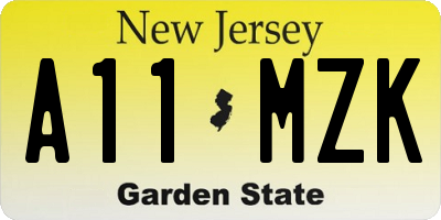 NJ license plate A11MZK