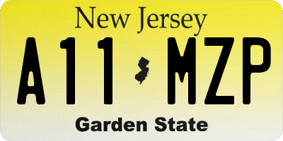 NJ license plate A11MZP