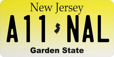 NJ license plate A11NAL
