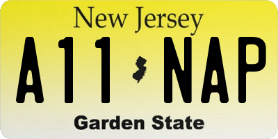 NJ license plate A11NAP