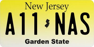 NJ license plate A11NAS