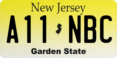 NJ license plate A11NBC