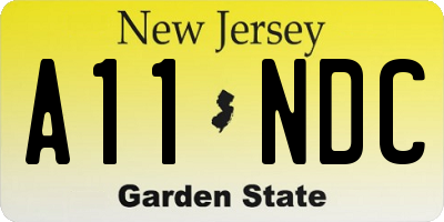 NJ license plate A11NDC
