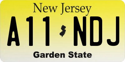 NJ license plate A11NDJ