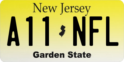 NJ license plate A11NFL