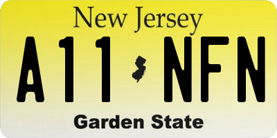 NJ license plate A11NFN