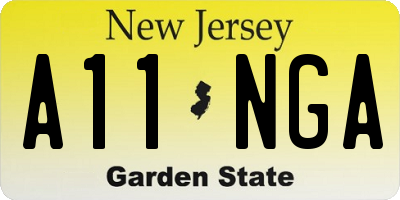 NJ license plate A11NGA