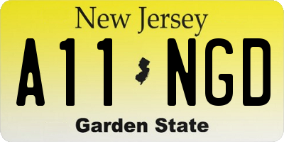 NJ license plate A11NGD