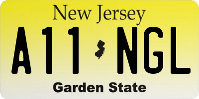 NJ license plate A11NGL